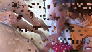 Теща скачет на хую пацанчика а жену шпилит в позе раком батя